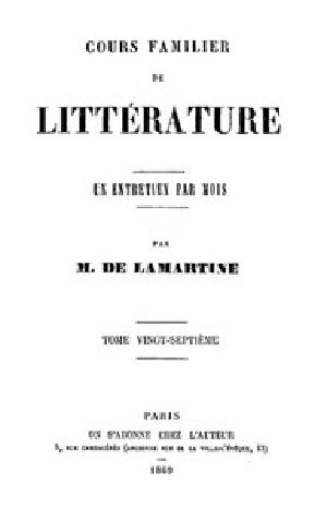 [Gutenberg 49409] • Cours familier de Littérature - Volume 27